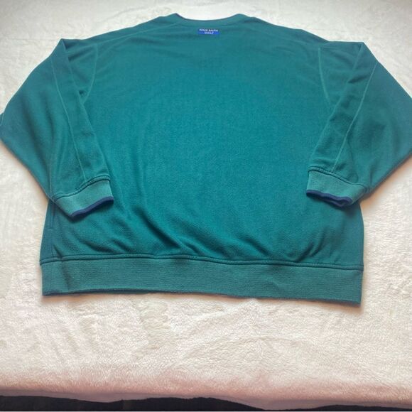 Eddie Bauer EBTEK Green V Neck Fleece Pullover Size Large - Picture 2 of 13